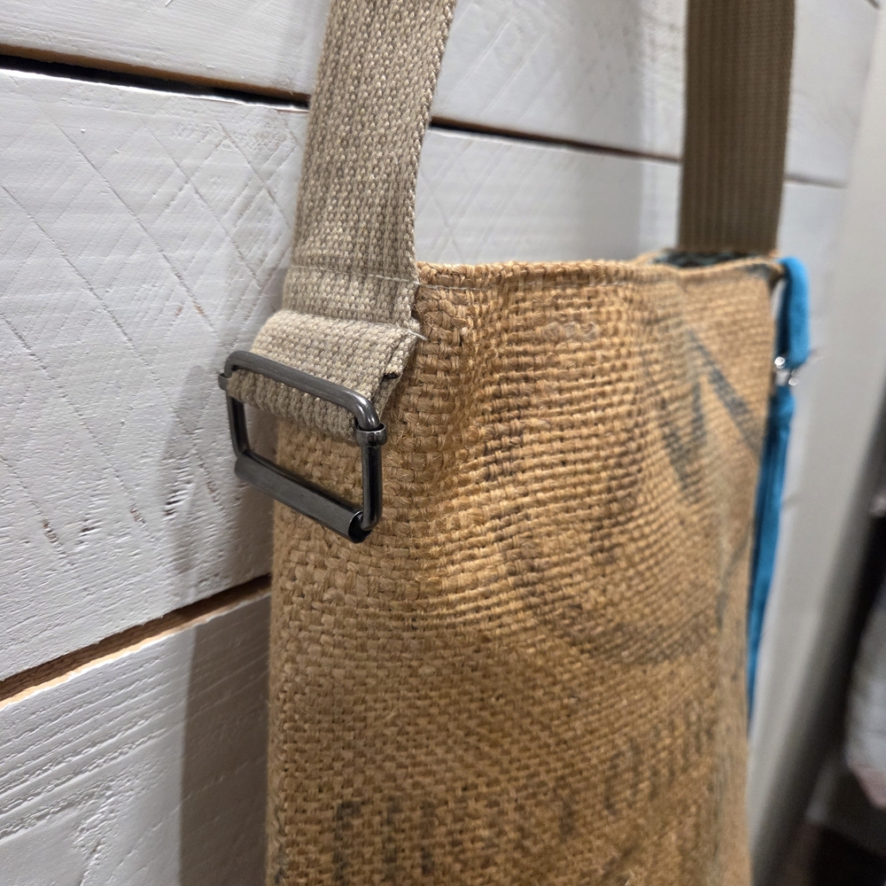 Upcycled Burlap Bag / Purse - Picture 3 of 5